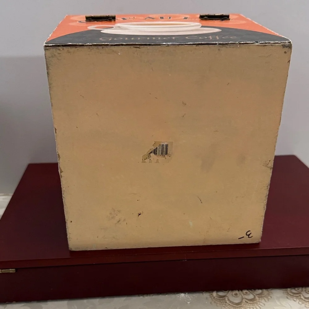 Vintage Gourmet Coffee Storage Box - Espresso and Mocha Design